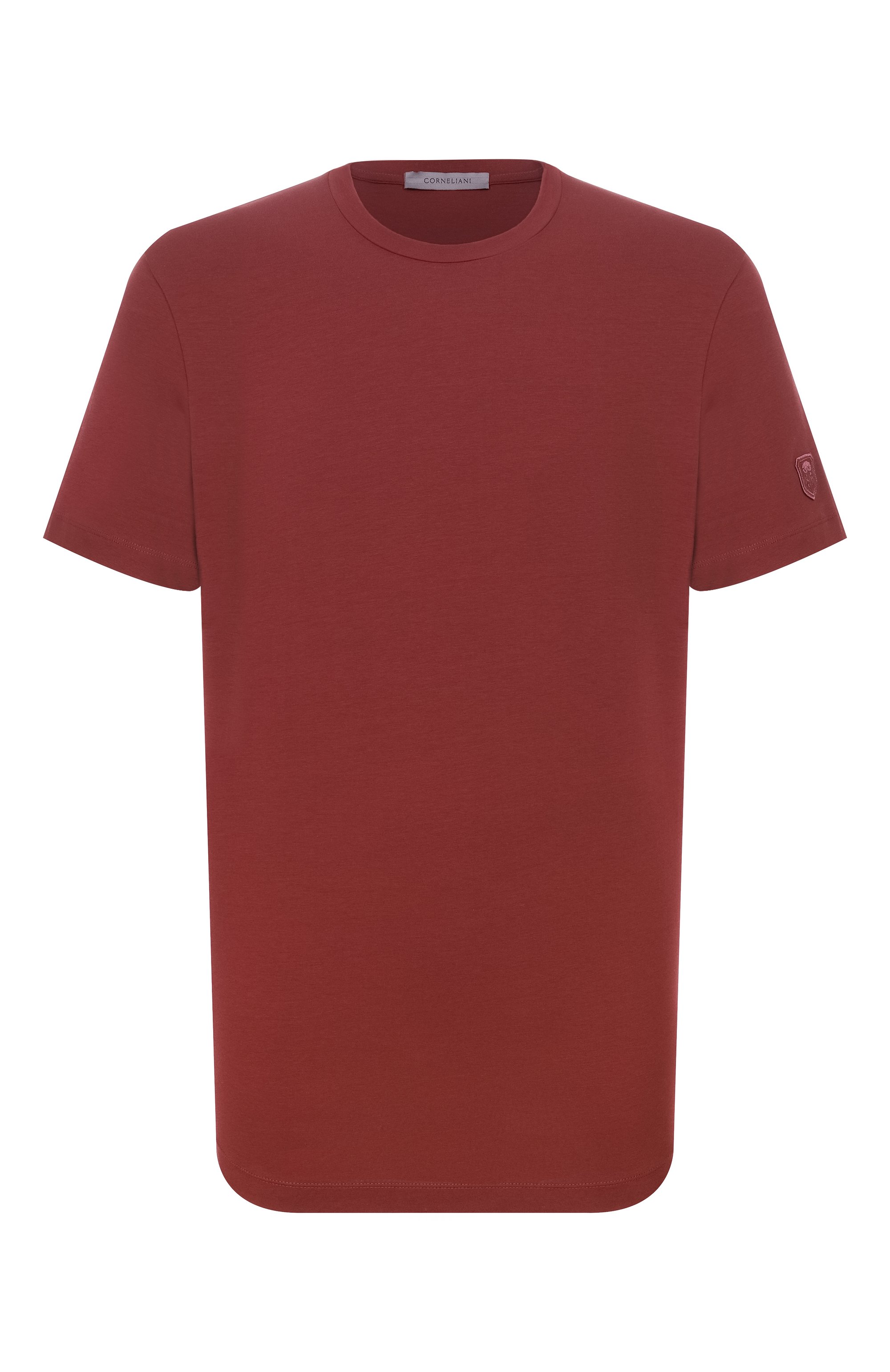 Хлопковая футболка CORNELIANI коричневого цвета по цене 20800 руб., арт. 28G586/2A25004, фото 1 Хлопковая футболка CORNELIANI, арт. 28G586/2A25004, фото 1