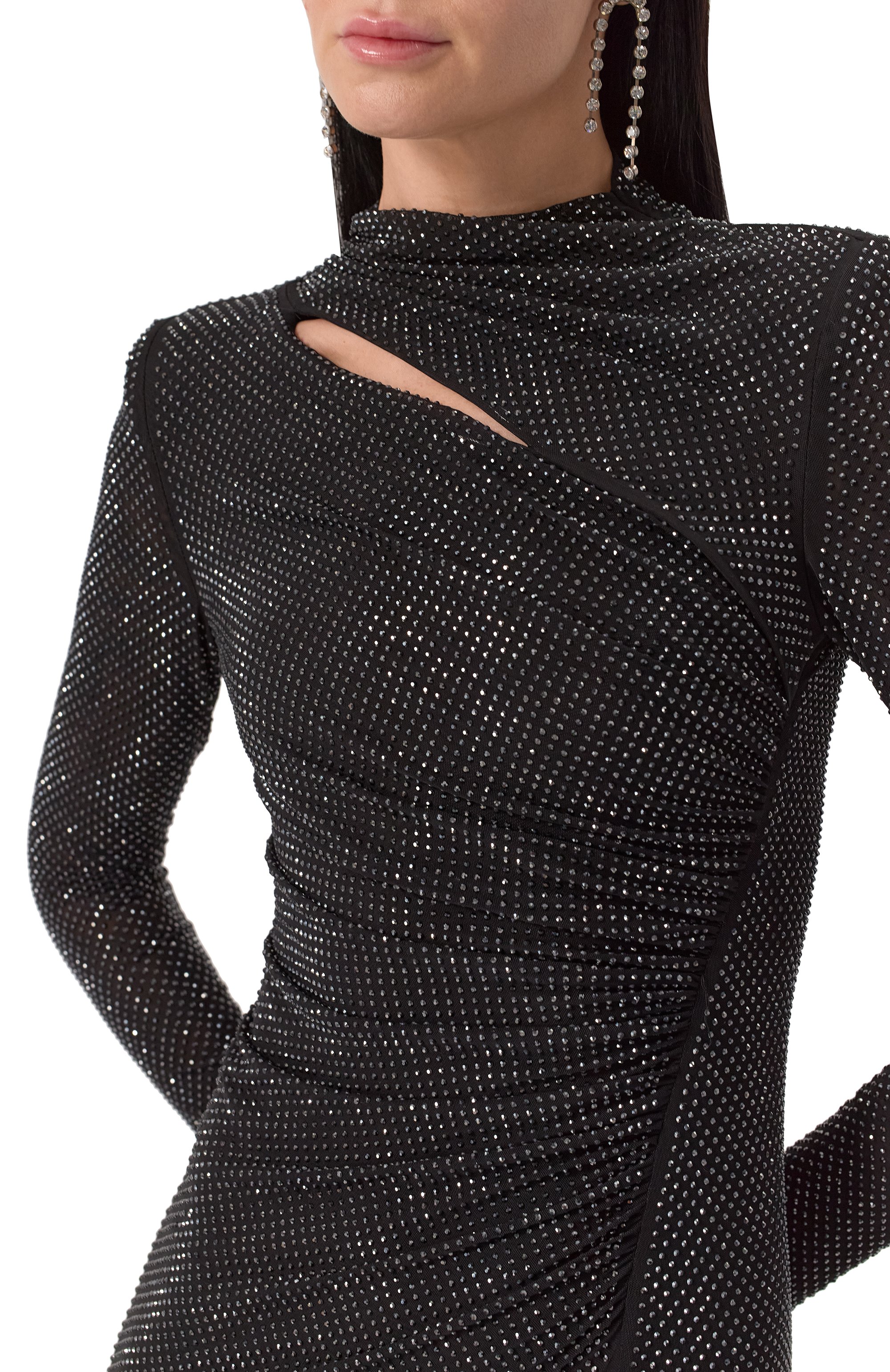 Платье с отделкой стразами SELF-PORTRAIT, арт. RS25-077X-B, фото 5