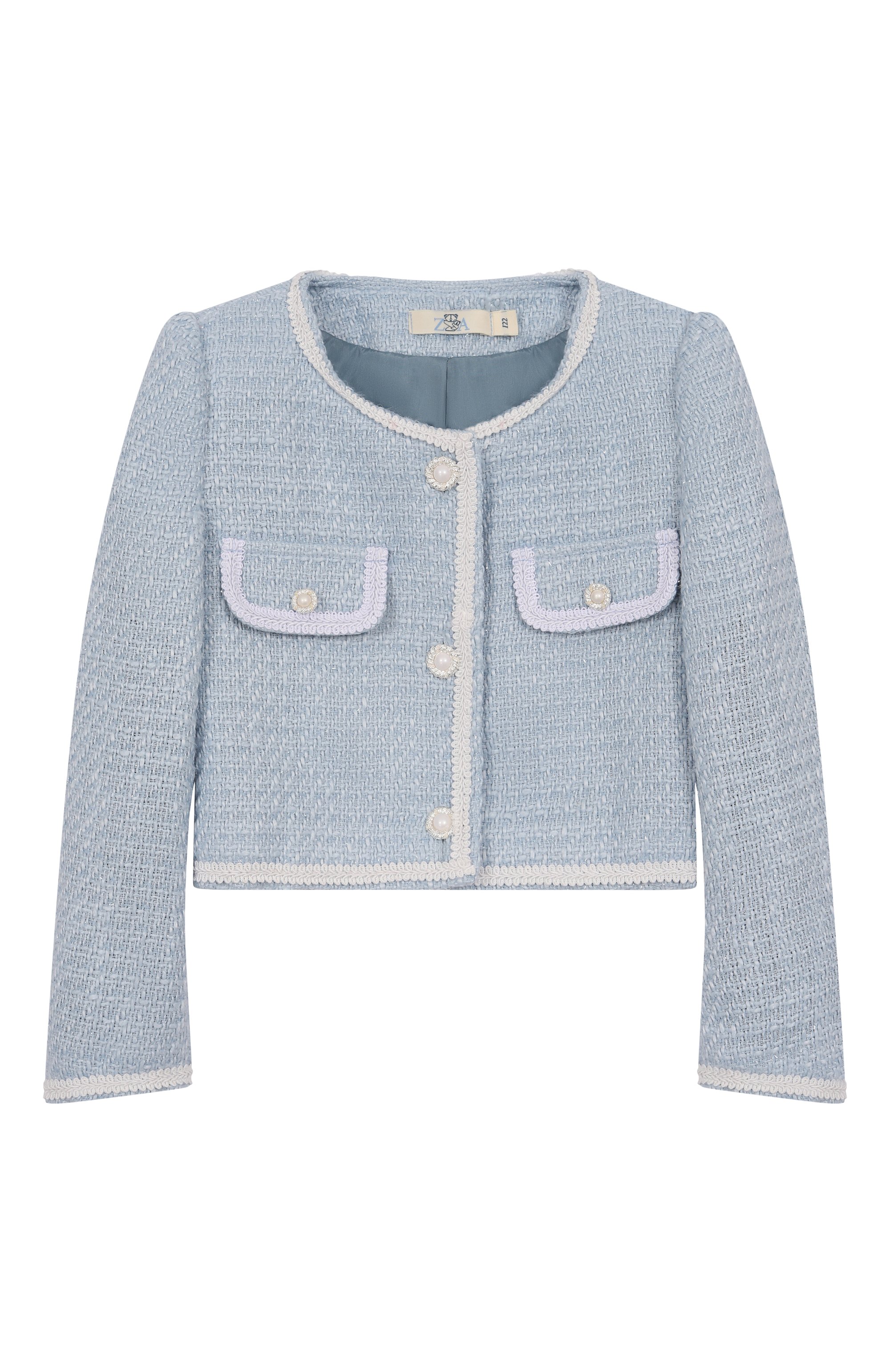 Твидовый костюм ZHANNA & ANNA голубого цвета по цене 35000 руб., арт. ZAOZ00000922, фото 2 Твидовый костюм ZHANNA & ANNA, арт. ZAOZ00000922, фото 2