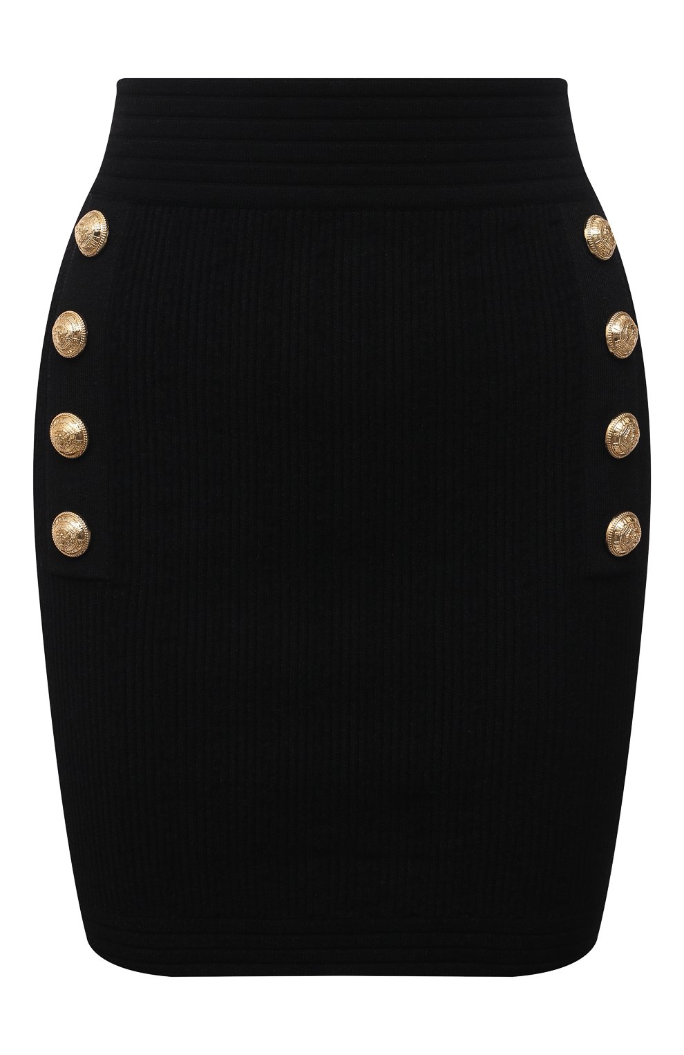 Юбка из вискозы BALMAIN черного цвета по цене 94750 руб., арт. WF1LB190/K211, фото 1 Юбка из вискозы BALMAIN, арт. WF1LB190/K211, фото 1