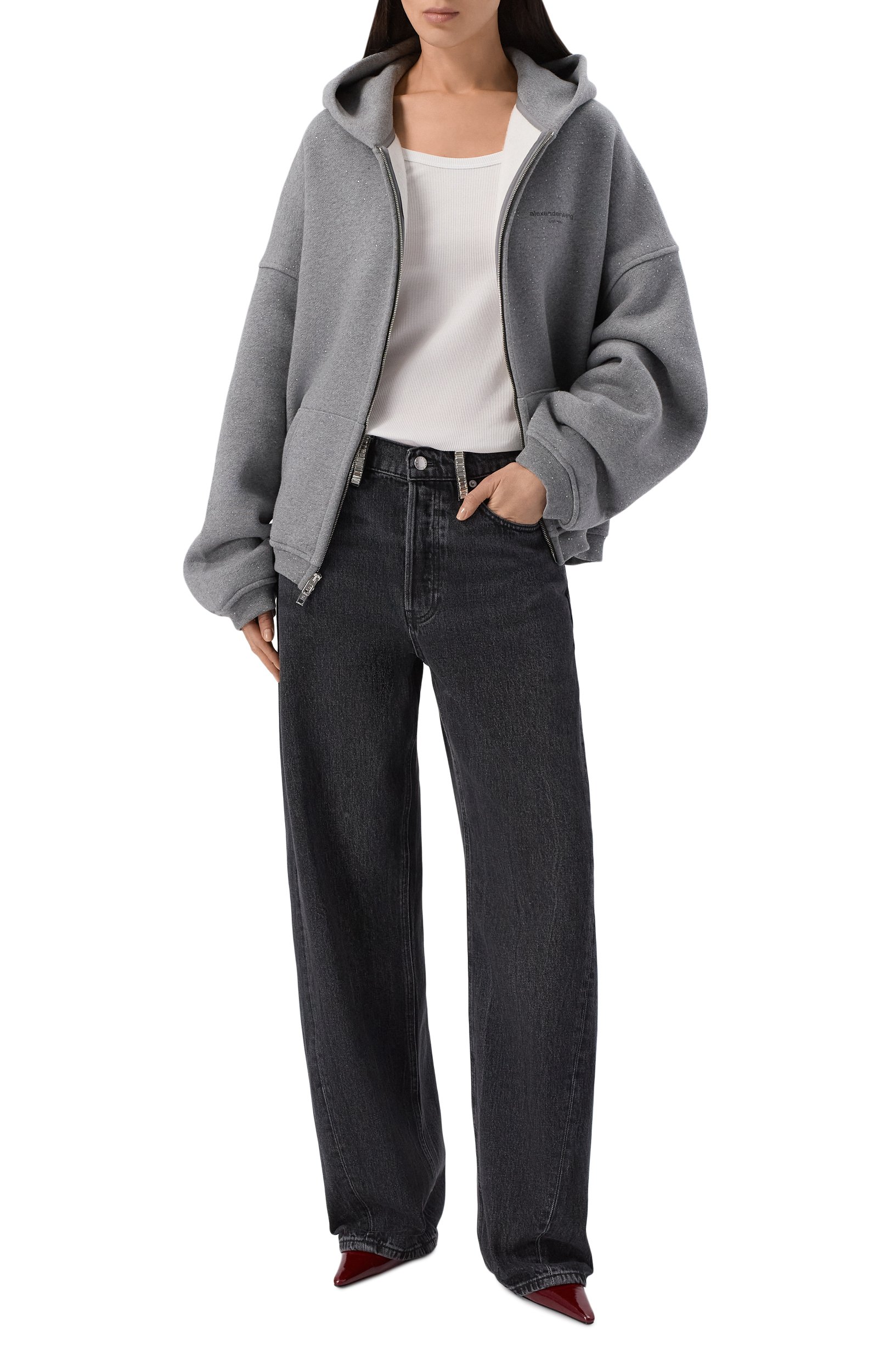 Джинсы ALEXANDER WANG темно-серого цвета по цене 92250 руб., арт. 4DC4264909, фото 2 Джинсы ALEXANDER WANG, арт. 4DC4264909, фото 2