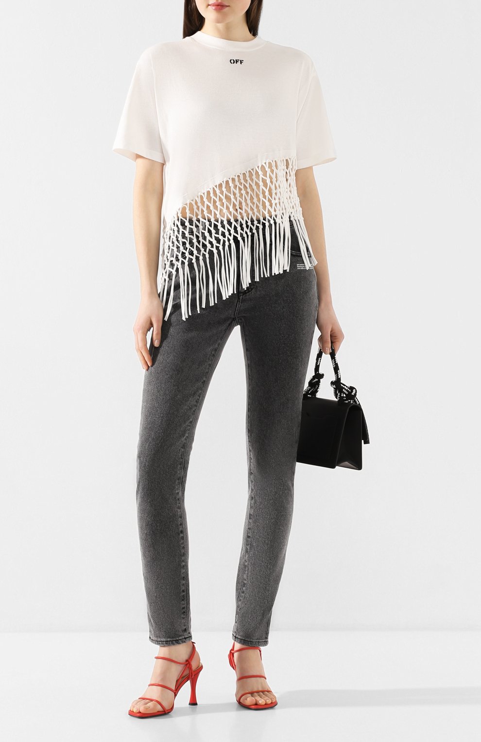 Джинсы OFF-WHITE серого цвета по цене 53350 руб., арт. 0WYA003R20E960687500, фото 2 Джинсы OFF-WHITE, арт. 0WYA003R20E960687500, фото 2
