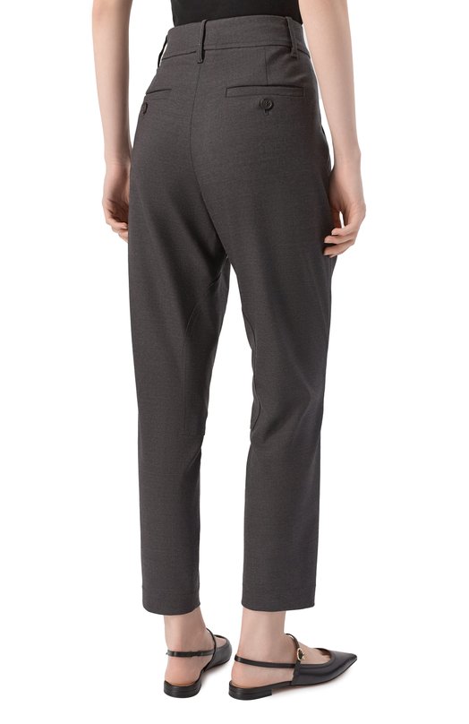 Шерстяные брюки Brunello Cucinelli MG912P9029 Серый  MG912P9029 Фото 4