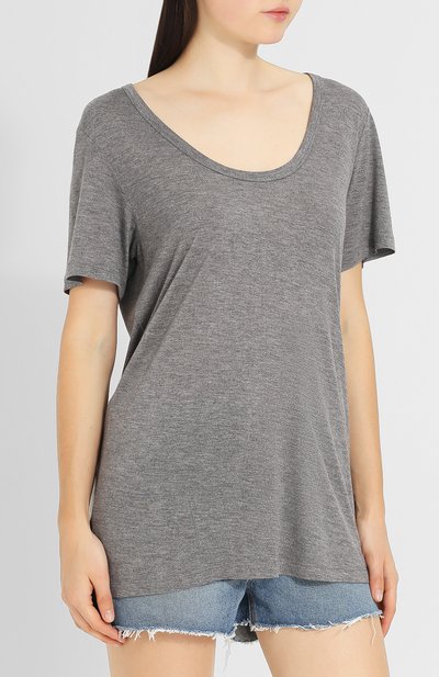Однотонная футболка с круглым вырезом из вискозы ALEXANDERWANG.T, арт. 4C281004A0, фото 3
