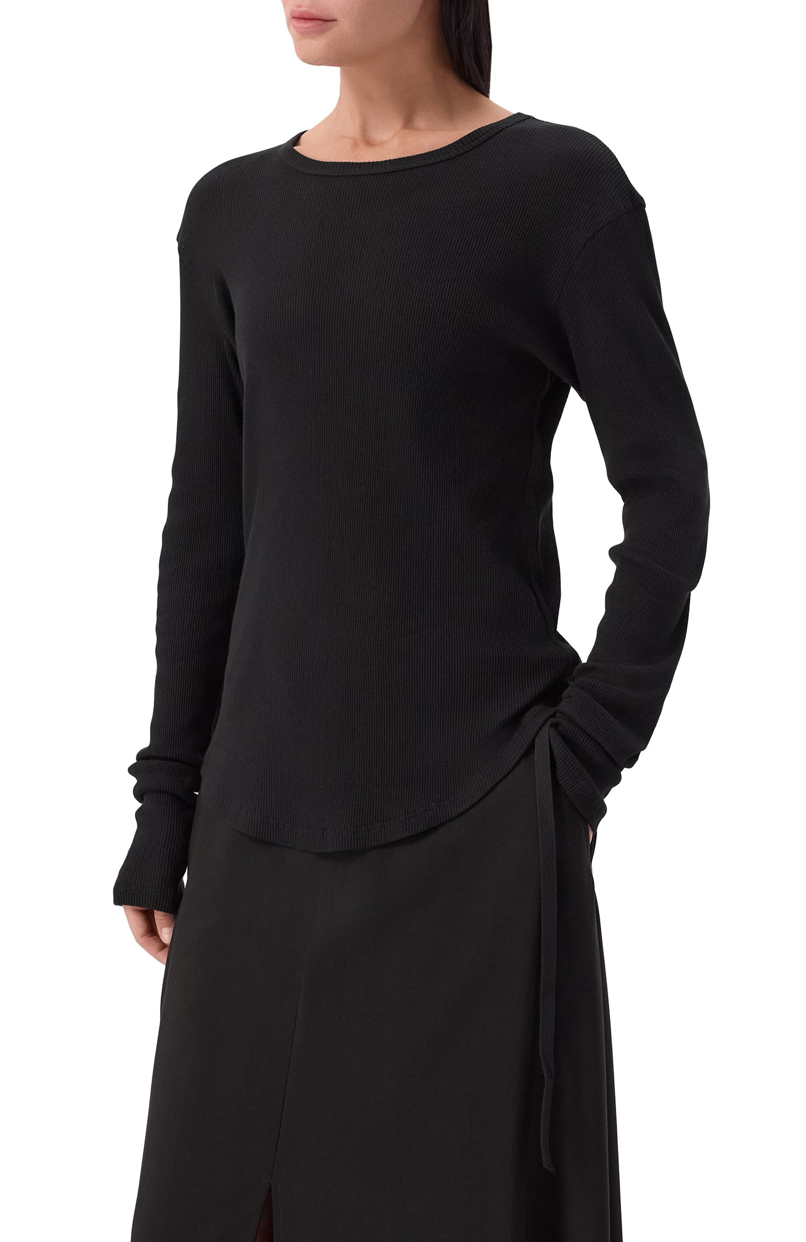 Хлопковый лонгслив ANN DEMEULEMEESTER черного цвета по цене 41300 руб., арт. B0014242/FA659, фото 3 Хлопковый лонгслив ANN DEMEULEMEESTER, арт. B0014242/FA659, фото 3