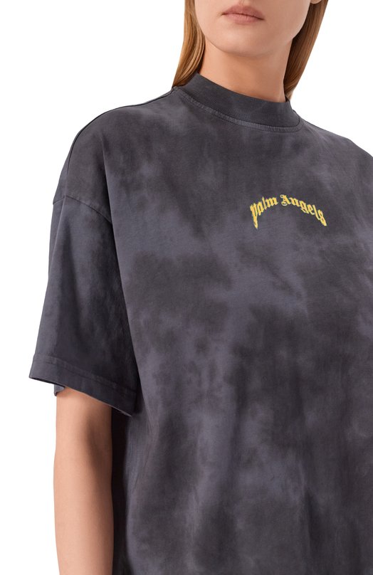 Хлопковая футболка Palm Angels PWAA07BS26JER009 Серый  PWAA07BS26JER009 Фото 5