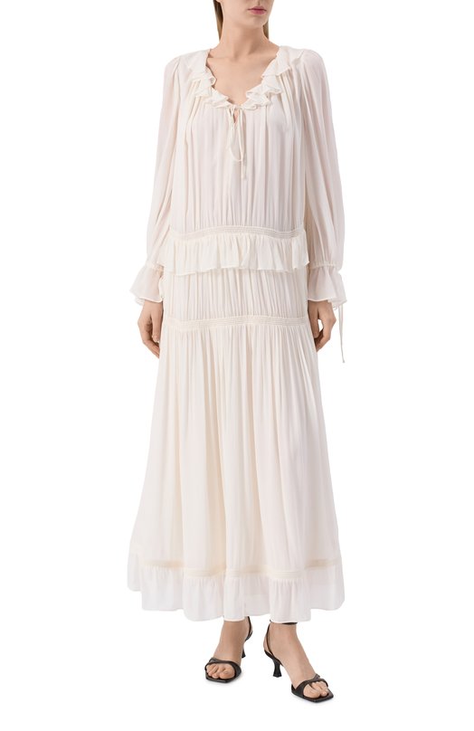 Платье из вискозы The Kooples FR0B30030K Белый  FR0B30030K Фото 3
