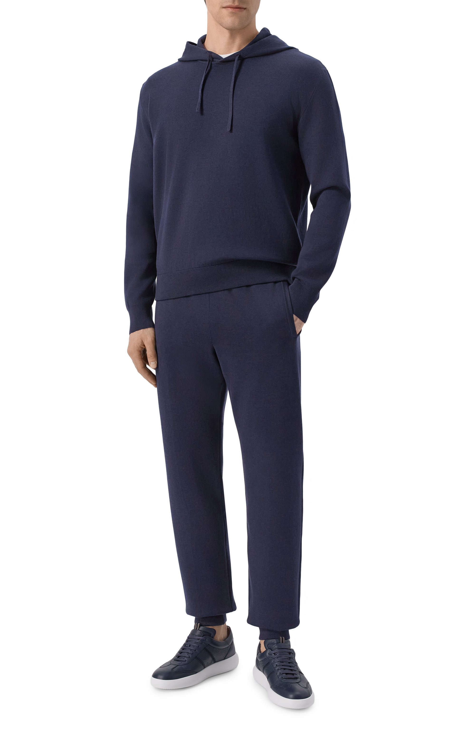 Джоггеры из шелка и хлопка MVST темно-синего цвета по цене 151000 руб., арт. M26.2PM.K106/Y202, фото 2 Джоггеры из шелка и хлопка MVST, арт. M26.2PM.K106/Y202, фото 2