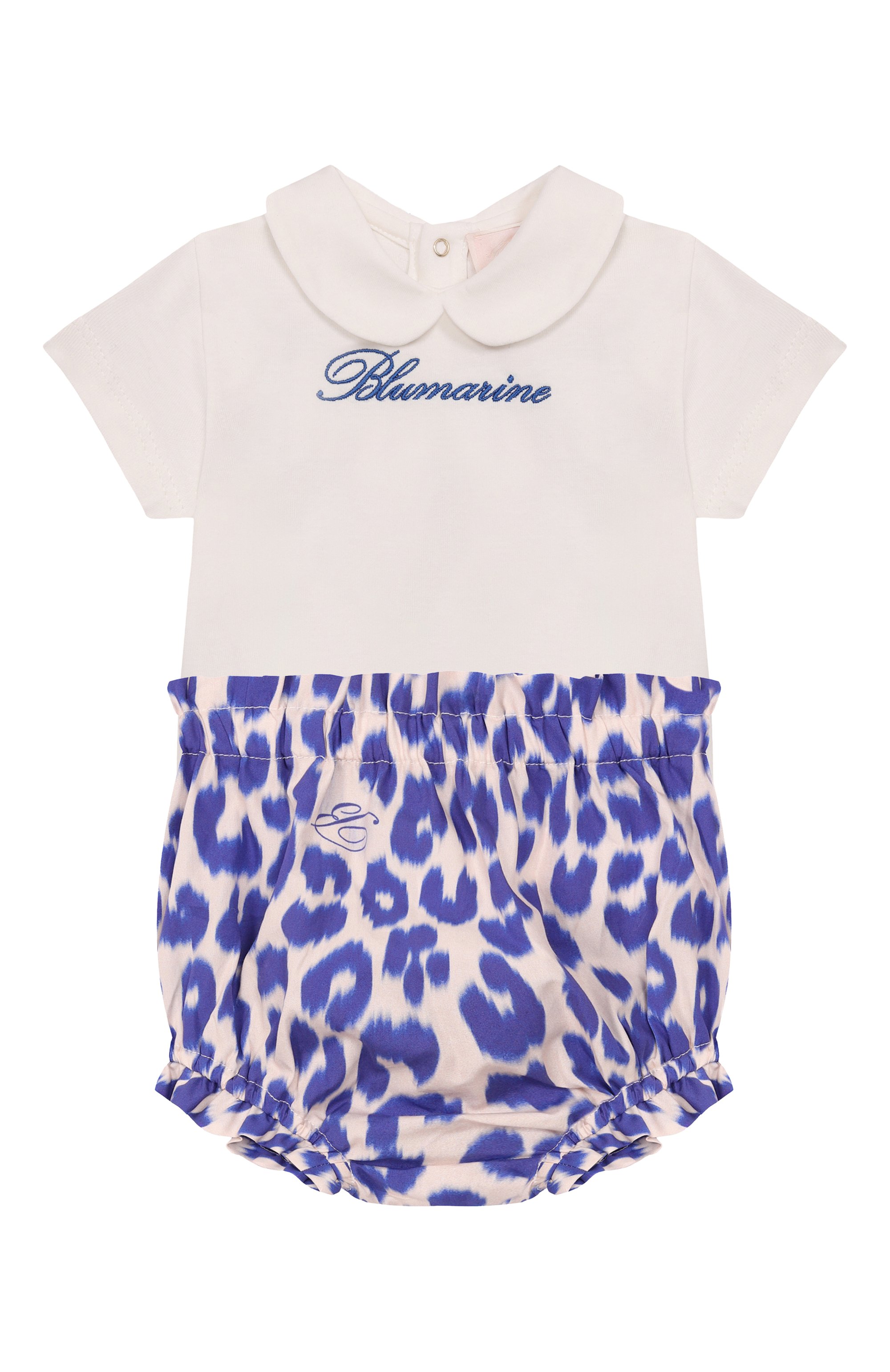 Комплект из боди и шорт BLUMARINE синего цвета по цене 12850 руб., арт. BNCD0080/CAB06, фото 1 Комплект из боди и шорт BLUMARINE, арт. BNCD0080/CAB06, фото 1