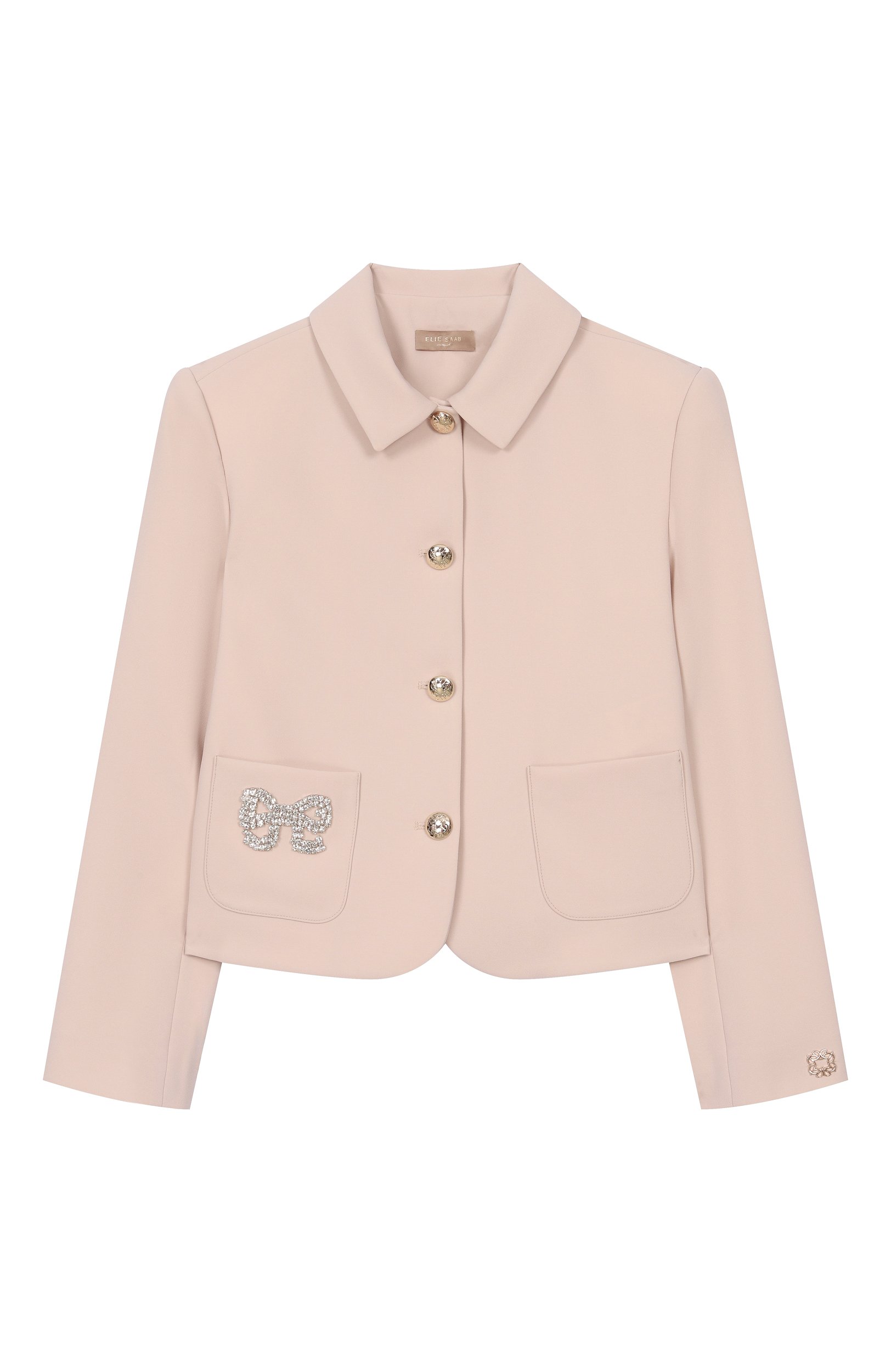 Жакет ELIE SAAB KIDS светло-бежевого цвета по цене 69950 руб., арт. EFGC024/TS0802_001, фото 1 Жакет ELIE SAAB KIDS, арт. EFGC024/TS0802_001, фото 1