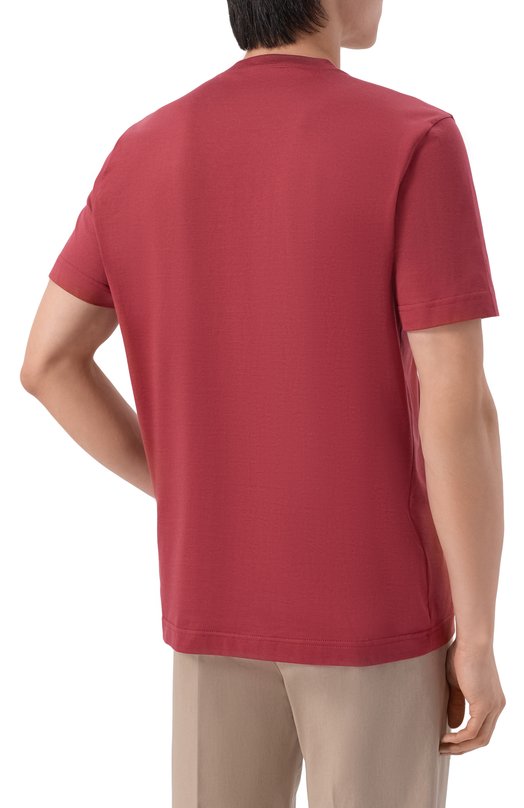 Хлопковая футболка Kiton UMM0746 Розовый  UMM0746 Фото 4