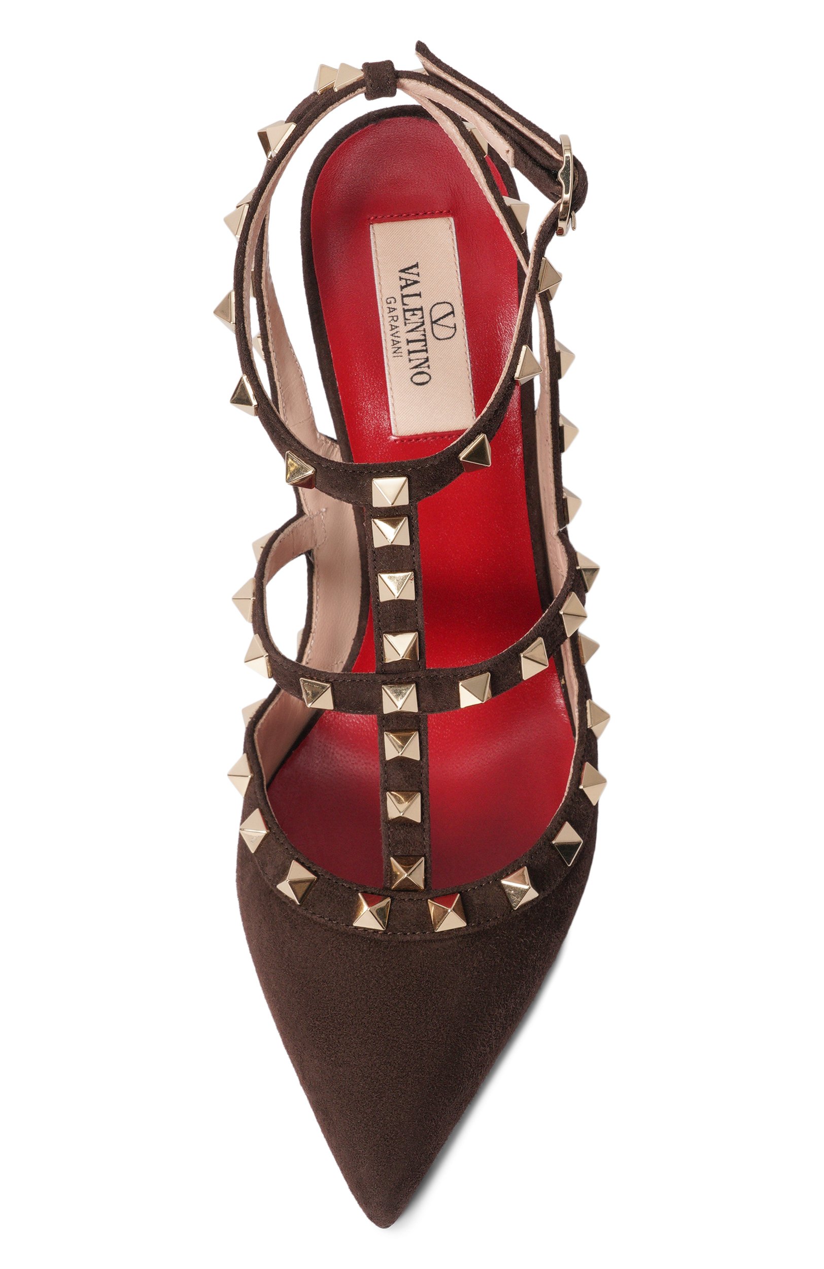 Замшевые туфли rockstud 100 VALENTINO темно-коричневого цвета по цене 129500 руб., арт. 9W2S0393/CVB, фото 6 Замшевые туфли rockstud 100 VALENTINO, арт. 9W2S0393/CVB, фото 6