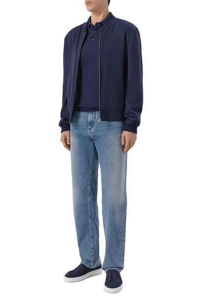 Хлопковое поло ANDREA CAMPAGNA темно-синего цвета по цене 39950 руб., арт. M5426-8061, фото 2 Хлопковое поло ANDREA CAMPAGNA, арт. M5426-8061, фото 2