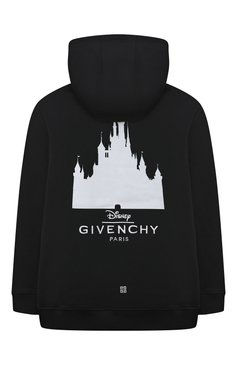 Детский хлопковое худи GIVENCHY черного цвета, арт. H25482/12+/14 | Фото 2 (Рукава: Длинные; Мальчики Кросс-КТ: Худи-одежда; Материал сплава: Проставлено; Материал внешний: Хлопок; Тематический товар: Disney; Драгоценные камни: Проставлено)