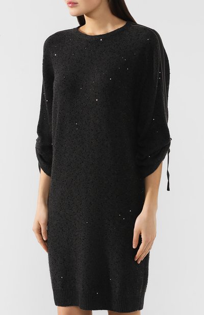 Платье из смеси кашемира и шелка BRUNELLO CUCINELLI, арт. M73542A80P, фото 3