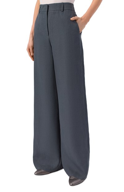 Льняные брюки GIORGIO ARMANI темно-серого цвета по цене 158000 руб., арт. GW002791/TE11126, фото 3 Льняные брюки GIORGIO ARMANI, арт. GW002791/TE11126, фото 3
