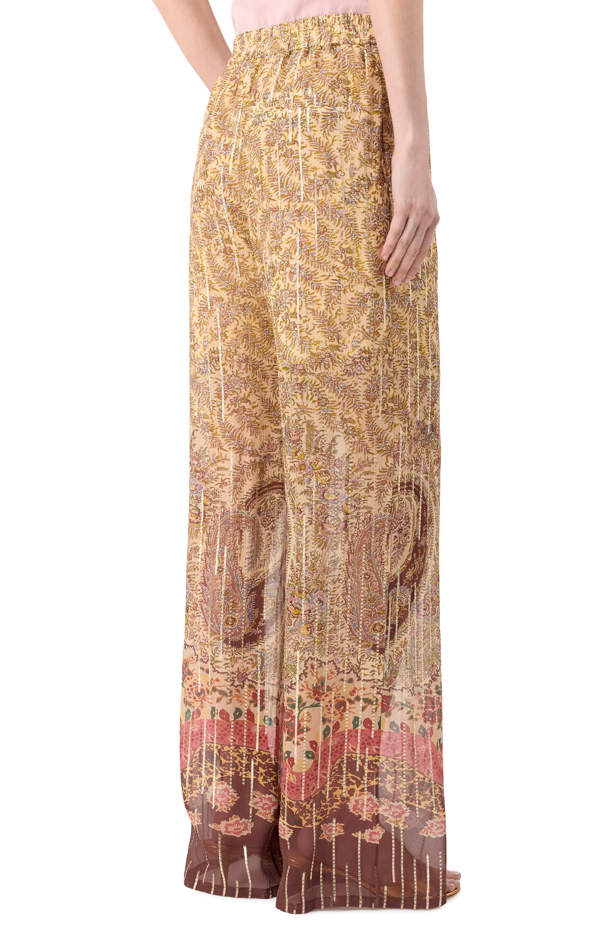 Шелковые брюки VALENTINO бежевого цвета по цене 385500 руб., арт. 8B3RB746/A54, фото 4 Шелковые брюки VALENTINO, арт. 8B3RB746/A54, фото 4