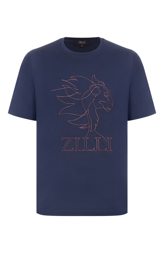 Хлопковая футболка Zilli TSR02AM0100VHAL00 Синий TSR02AM0100VHAL00