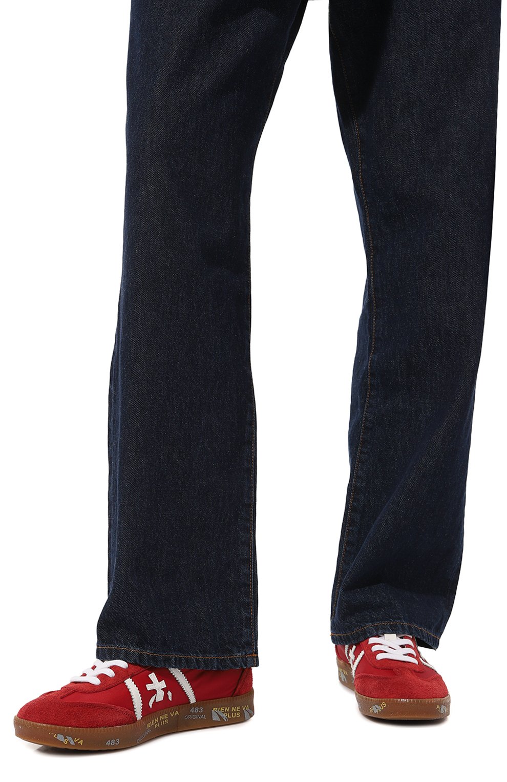 Комбинированные кеды bonnie-d PREMIATA красного цвета по цене 22200 руб., арт. B0NNIED/VAR 6455, фото 3 Комбинированные кеды bonnie-d PREMIATA, арт. B0NNIED/VAR 6455, фото 3