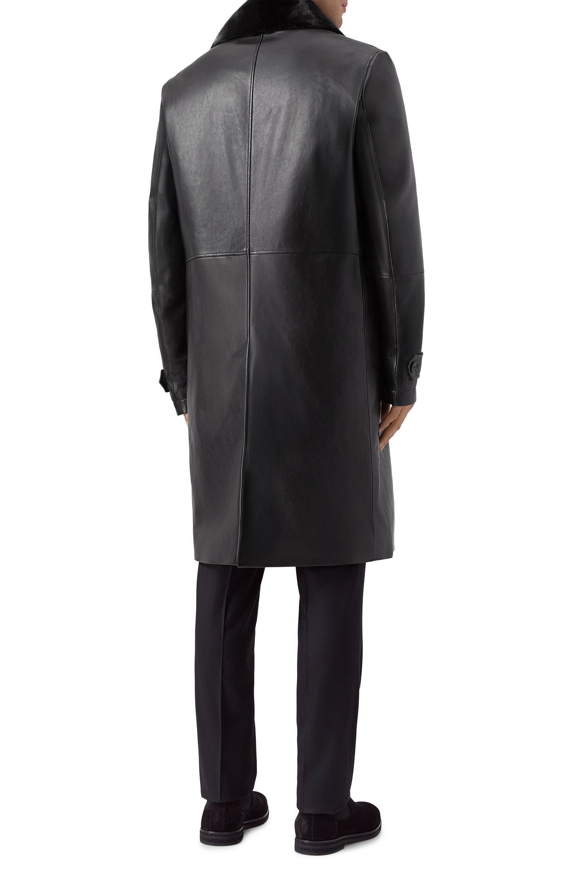 Кожаное пальто с воротником из норки MVST, арт. M25.1PM.C003, фото 4