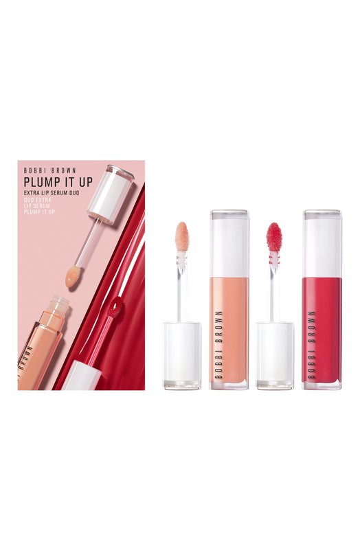 фото Набор сывороток для губ extra plump & lip shine duo, оттенок bare honey & bare raspberry (2x6ml) bobbi brown