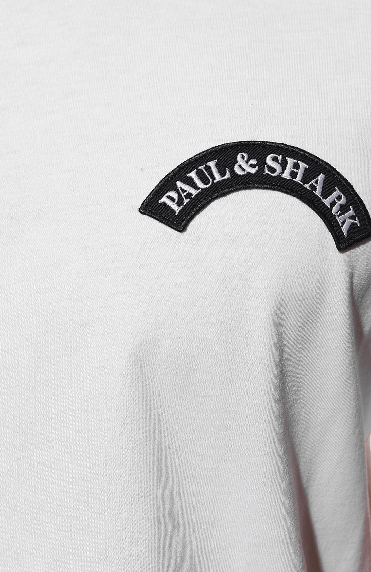 Мужская хлопковая футболка PAUL&SHARK белого цвета, арт. 22411130 | Фото 5 (Принт: С принтом; Длина (для топов): Стандартные; Материал внешний: Хлопок; Рукава: Короткие; Стили: Кэжуэл; Нос: Не проставлено; Мужское Кросс-КТ: Футболка-одежда; Кросс-КТ: Джерси; Автоматизация ТО: Проставлено; Автоматизация состава: Проставлено)