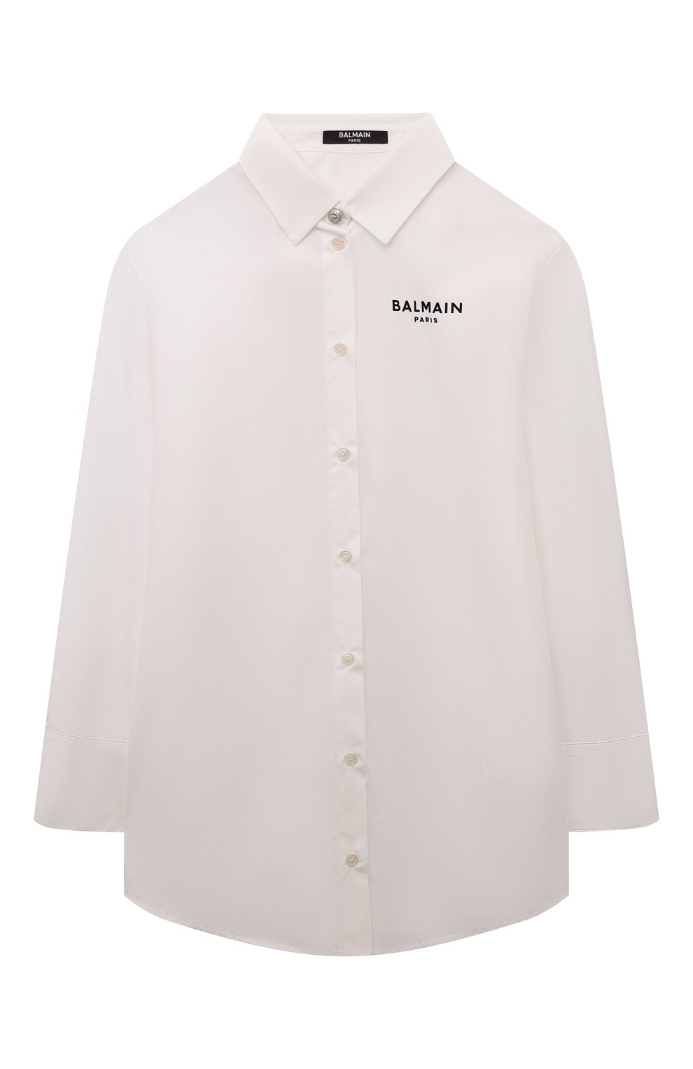 Хлопковая рубашка BALMAIN белого цвета по цене 35150 руб., арт. BV5A20, фото 1 Хлопковая рубашка BALMAIN, арт. BV5A20, фото 1