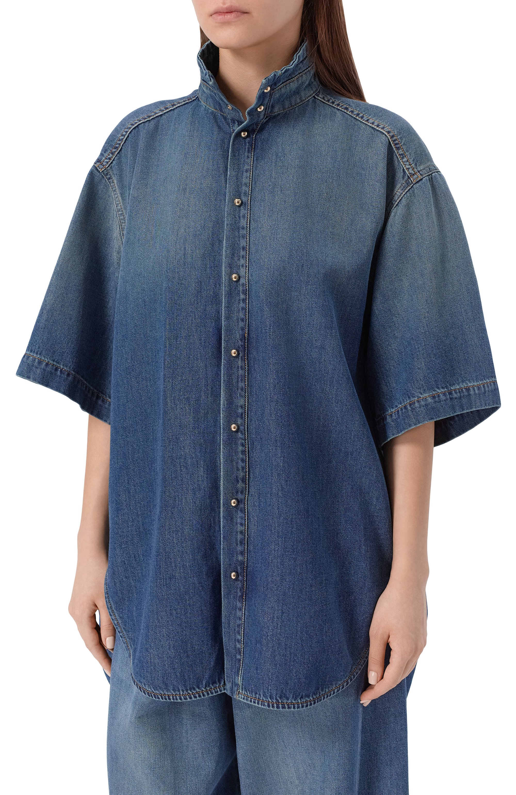 Джинсовая рубашка DARKPARK, арт. WSH37 TBL01W075/R0BERTA-TENCEL DENIM C0LLAR SHIRT, фото 3