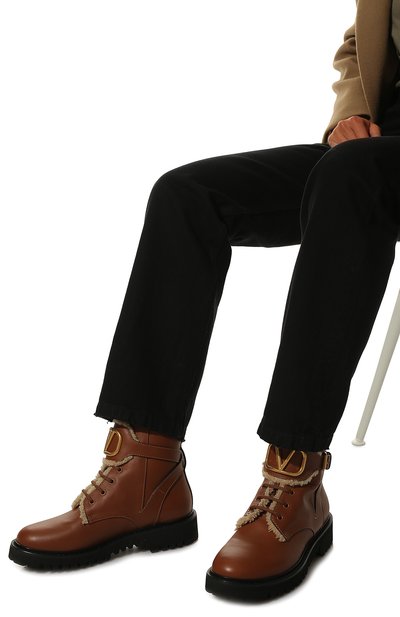 Кожаные ботинки vlogo signature VALENTINO, арт. UW0S0Q03/JVA, фото 3