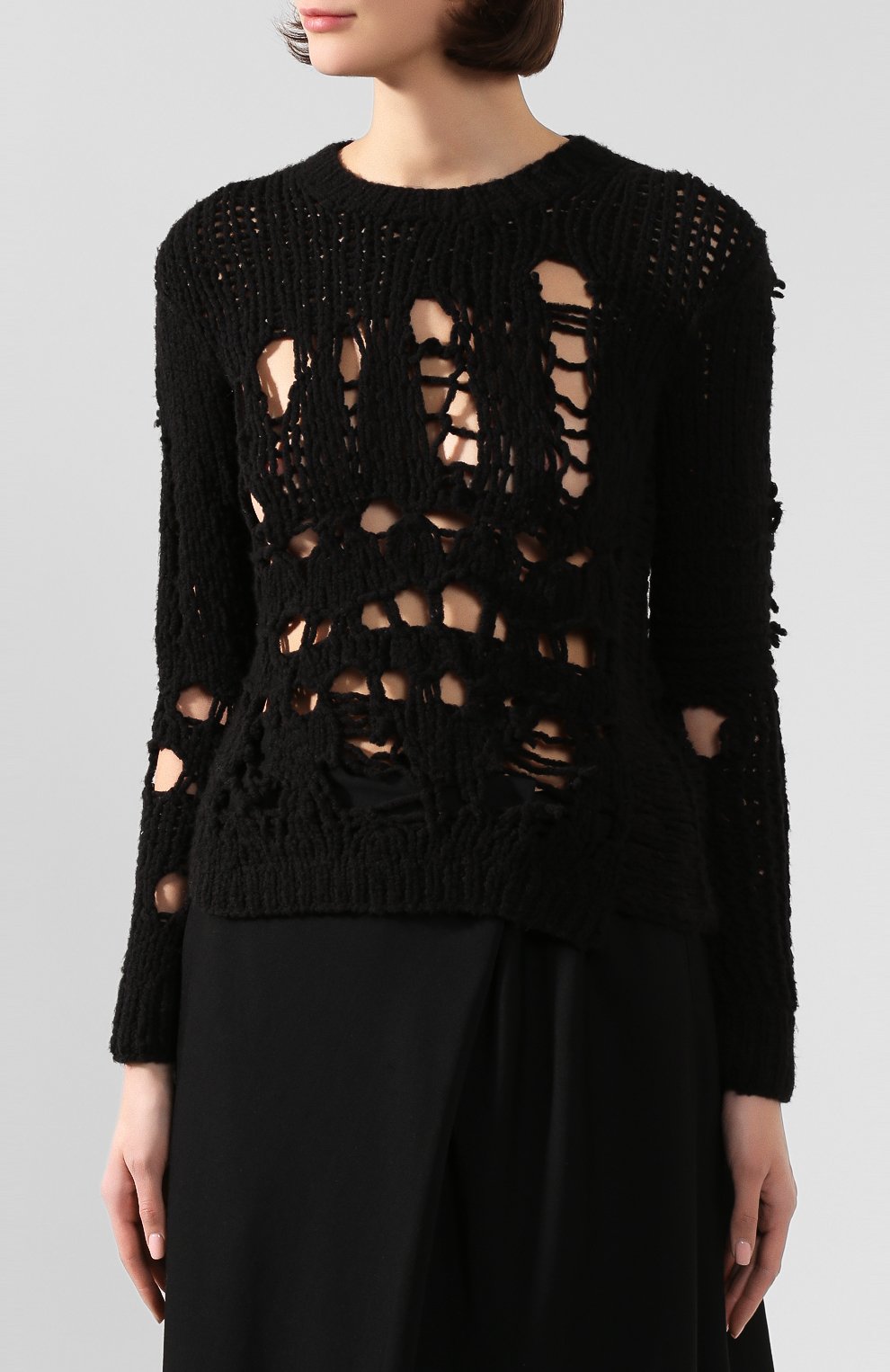 Шерстяной свитер ANN DEMEULEMEESTER черного цвета по цене 156500 руб., арт. 1902-4018-P-258-099, фото 3 Шерстяной свитер ANN DEMEULEMEESTER, арт. 1902-4018-P-258-099, фото 3
