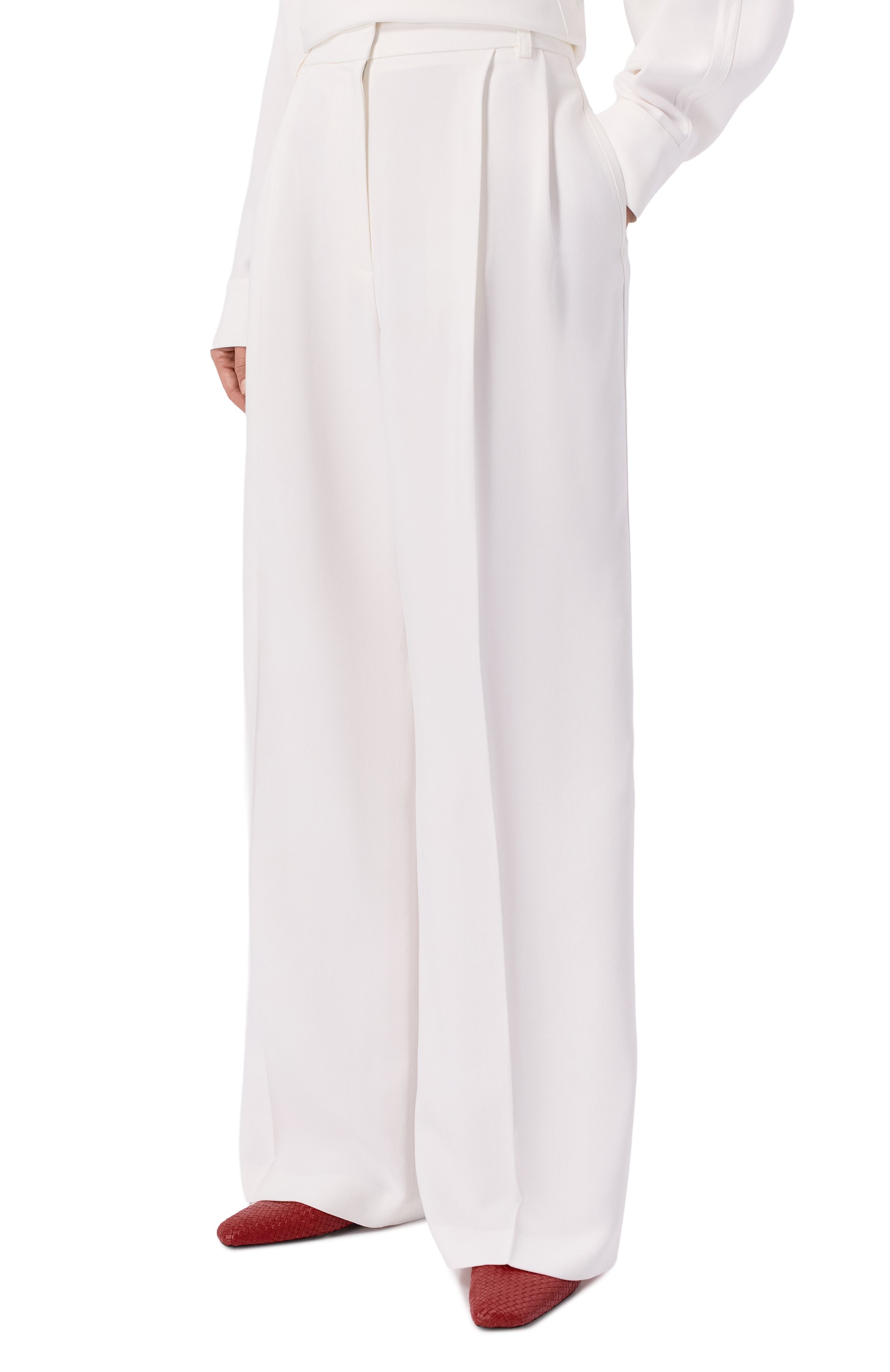 Брюки из вискозы и лиоцелла IRO белого цвета по цене 56150 руб., арт. WP23HELIS, фото 3 Брюки из вискозы и лиоцелла IRO, арт. WP23HELIS, фото 3