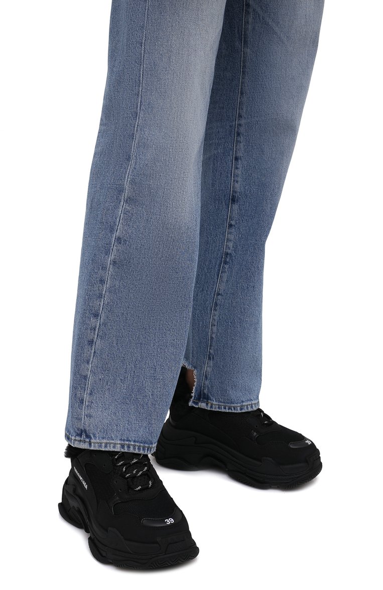 Женские комбинированные кроссовки triple s BALENCIAGA черного цвета, арт. 668562/W3CQ5 | Фото 3 (Материал внешний: Экокожа, Текстиль; Подошва: Платформа; Материал утеплителя: Экомех; Стили: Гранж, Кэжуэл; Региональные ограничения белый список (Axapta Mercury): Не проставлено; Кросс-КТ: Низкие; толщина подошвы: 5,8, 6; ширина носка стельки: 8,3, 8,5)
