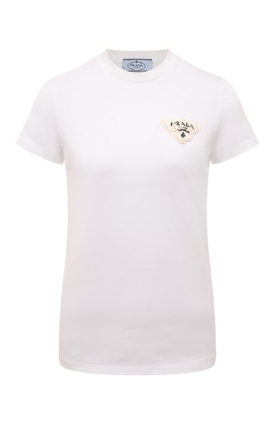 Женская хлопковая футболка PRADA, арт. 3555AR-1YSH-F0N40-211