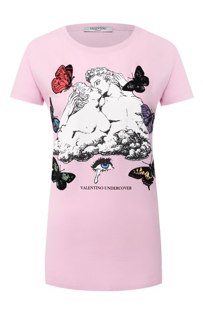 Женская хлопковая футболка VALENTINO, арт. SB0MG03P51J
