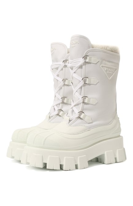 Женские комбинированные ботинки PRADA, арт. 1U501M-3LEO-F0009-ZF55