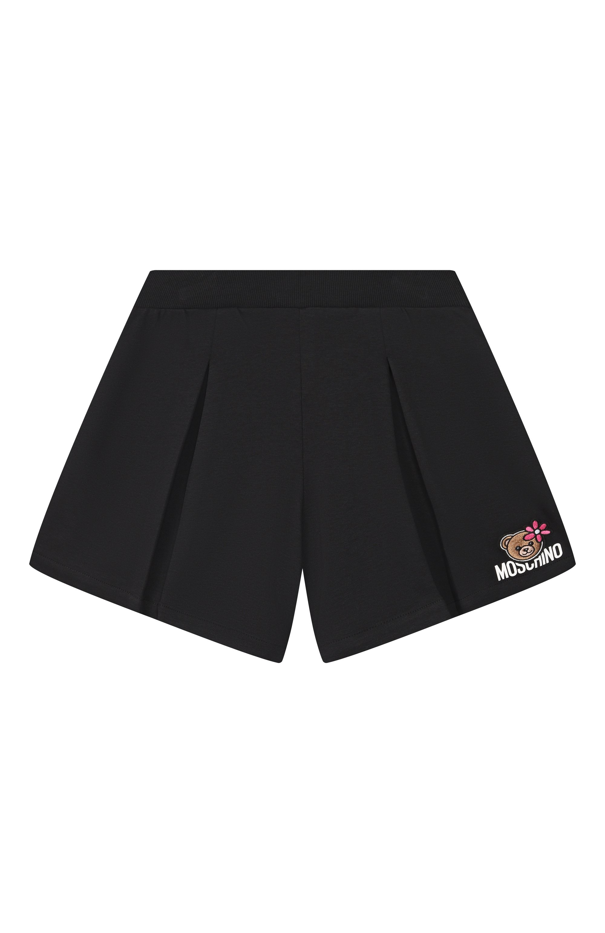 Хлопковые шорты MOSCHINO черного цвета по цене 15000 руб., арт. HDQ01Z/LAA43, фото 1 Хлопковые шорты MOSCHINO, арт. HDQ01Z/LAA43, фото 1