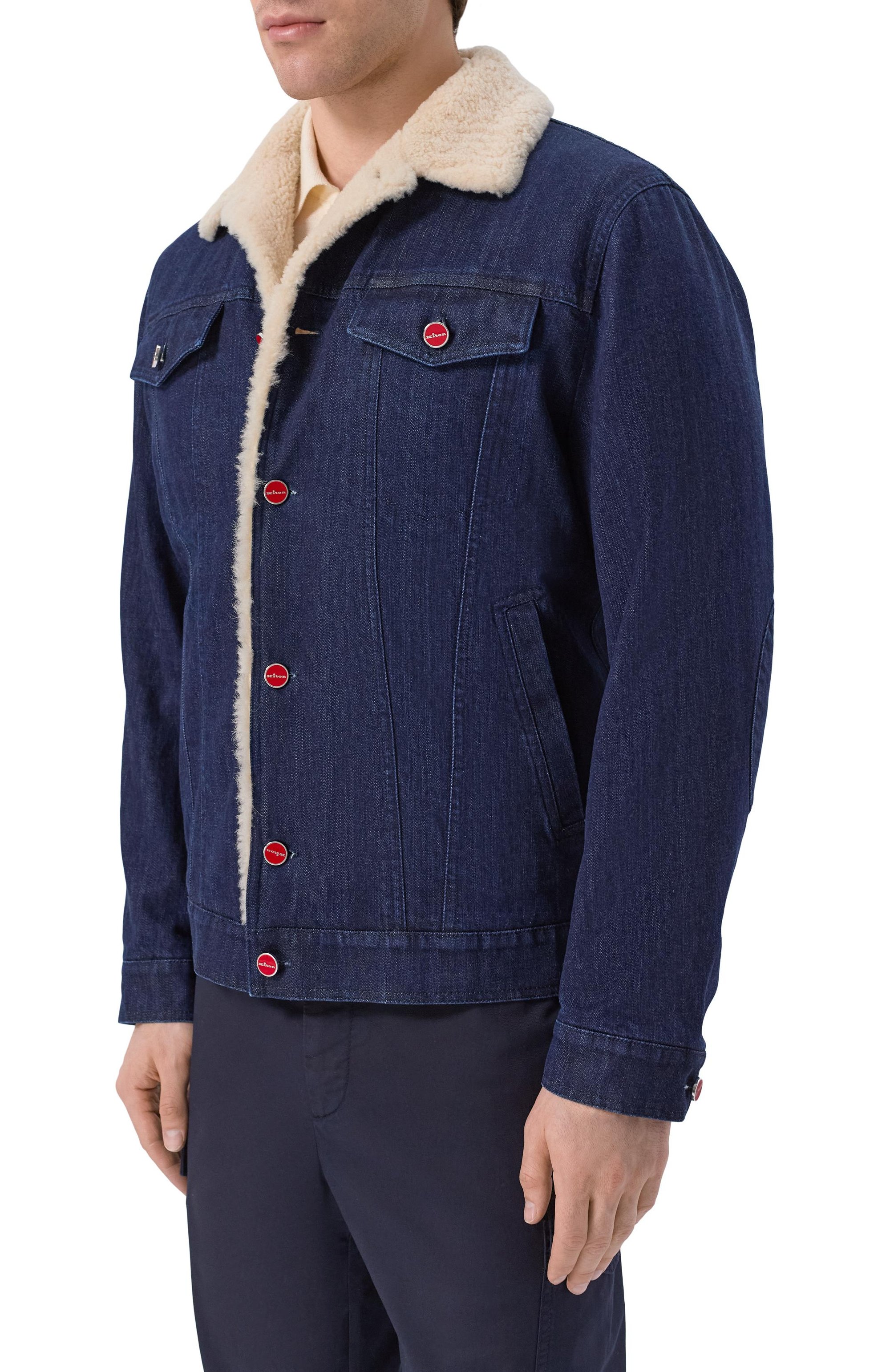 Джинсовая куртка с подкладкой из овчины KITON, арт. UW2280SV0402F, фото 3