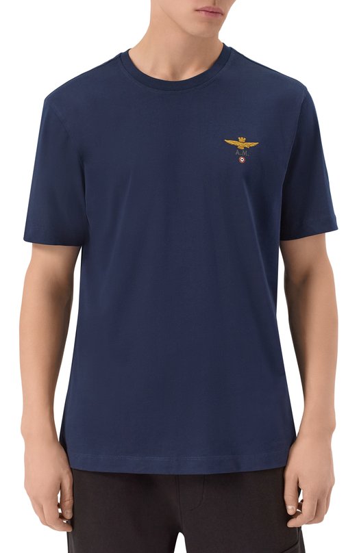 Хлопковая футболка Aeronautica Militare TS1580UJ00372 Синий  TS1580UJ00372 Фото 3