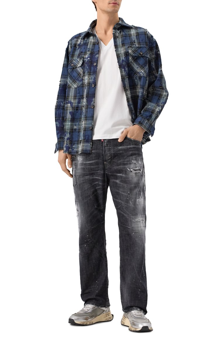 Мужская хлопковая футболка DSQUARED2 белого цвета, арт. S74GD1254/D20020 | Фото 2 (Материал внешний: Хлопок; Рукава: Короткие; Длина (для топов): Стандартные; Принт: Без принта; Стили: Кэжуэл; Кросс-КТ: Джерси; Мужское Кросс-КТ: Футболка-одежда)