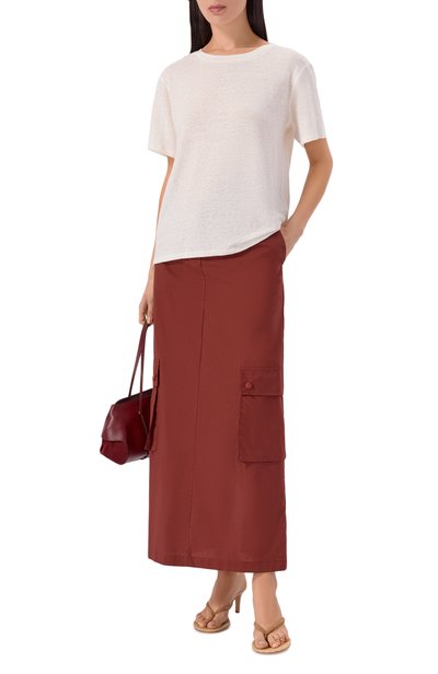 Льняная футболка WEEKEND MAX MARA белого цвета по цене 15200 руб., арт. PEL0TA, фото 2 Льняная футболка WEEKEND MAX MARA, арт. PEL0TA, фото 2