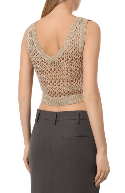 Топ изо льна и шелка BRUNELLO CUCINELLI, арт. MRA58B1366, фото 4