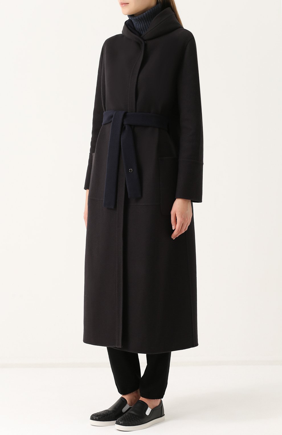 Кашемировое пальто с поясом и капюшоном LORO PIANA, арт. FAG3280, фото 7