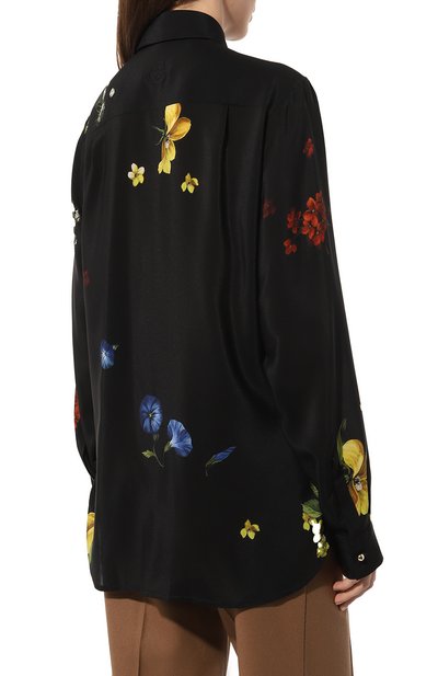 Атласная блузка ELIE SAAB черного цвета по цене 178000 руб., арт. 15689, фото 4 Атласная блузка ELIE SAAB, арт. 15689, фото 4
