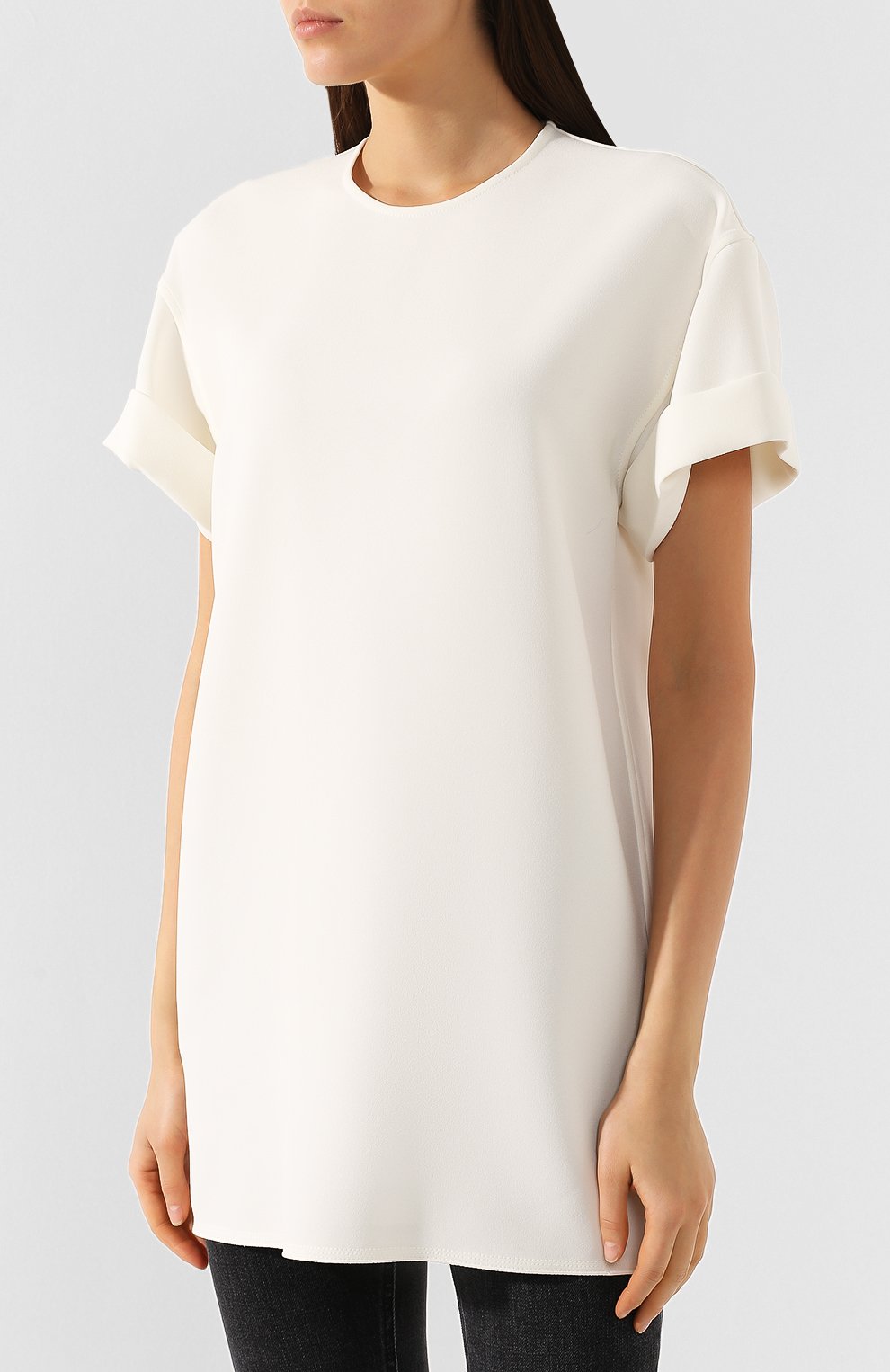 Топ VICTORIA BECKHAM белого цвета по цене 74550 руб., арт. TP TSH 1809 MSS19 B0NDED CREPE, фото 3 Топ VICTORIA BECKHAM, арт. TP TSH 1809 MSS19 B0NDED CREPE, фото 3