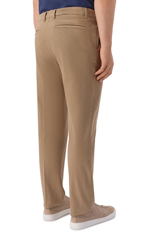 Хлопковые брюки BOSS 50543304 Бежевый  50543304 Фото 4