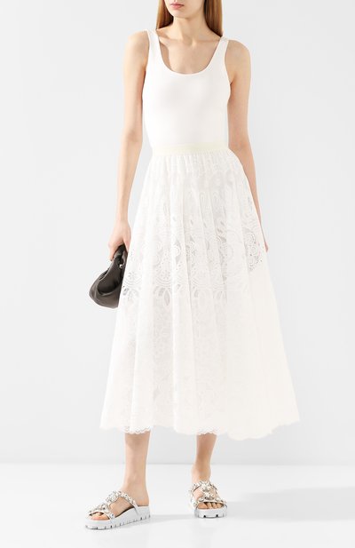 Юбка-миди REDVALENTINO белого цвета по цене 79700 руб., арт. TR0RAD40/50F, фото 2 Юбка-миди REDVALENTINO, арт. TR0RAD40/50F, фото 2