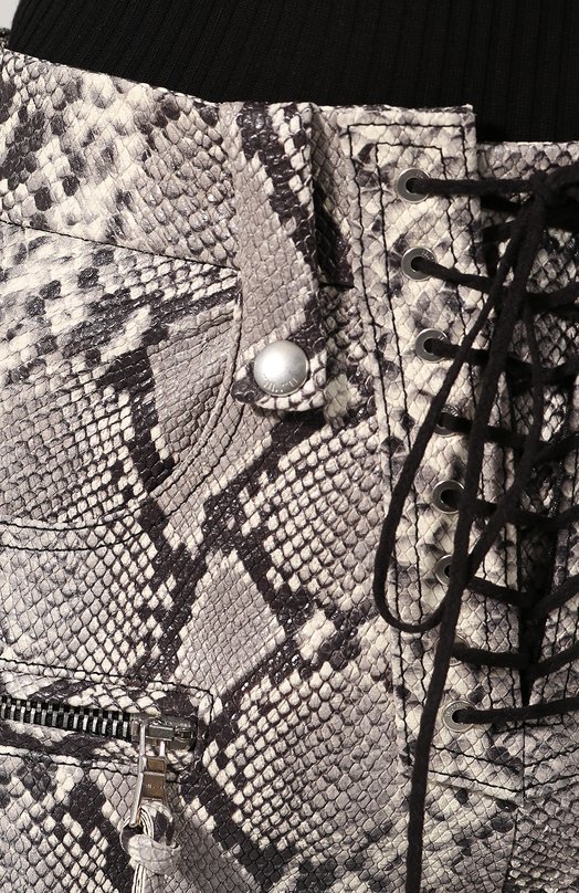 Кожаные брюки Ben Taverniti Unravel Project Серый, фото 5