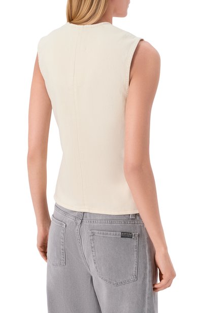 Хлопковый жилет 7 FOR ALL MANKIND кремового цвета по цене 29150 руб., арт. 7UK90G96-309, фото 4 Хлопковый жилет 7 FOR ALL MANKIND, арт. 7UK90G96-309, фото 4