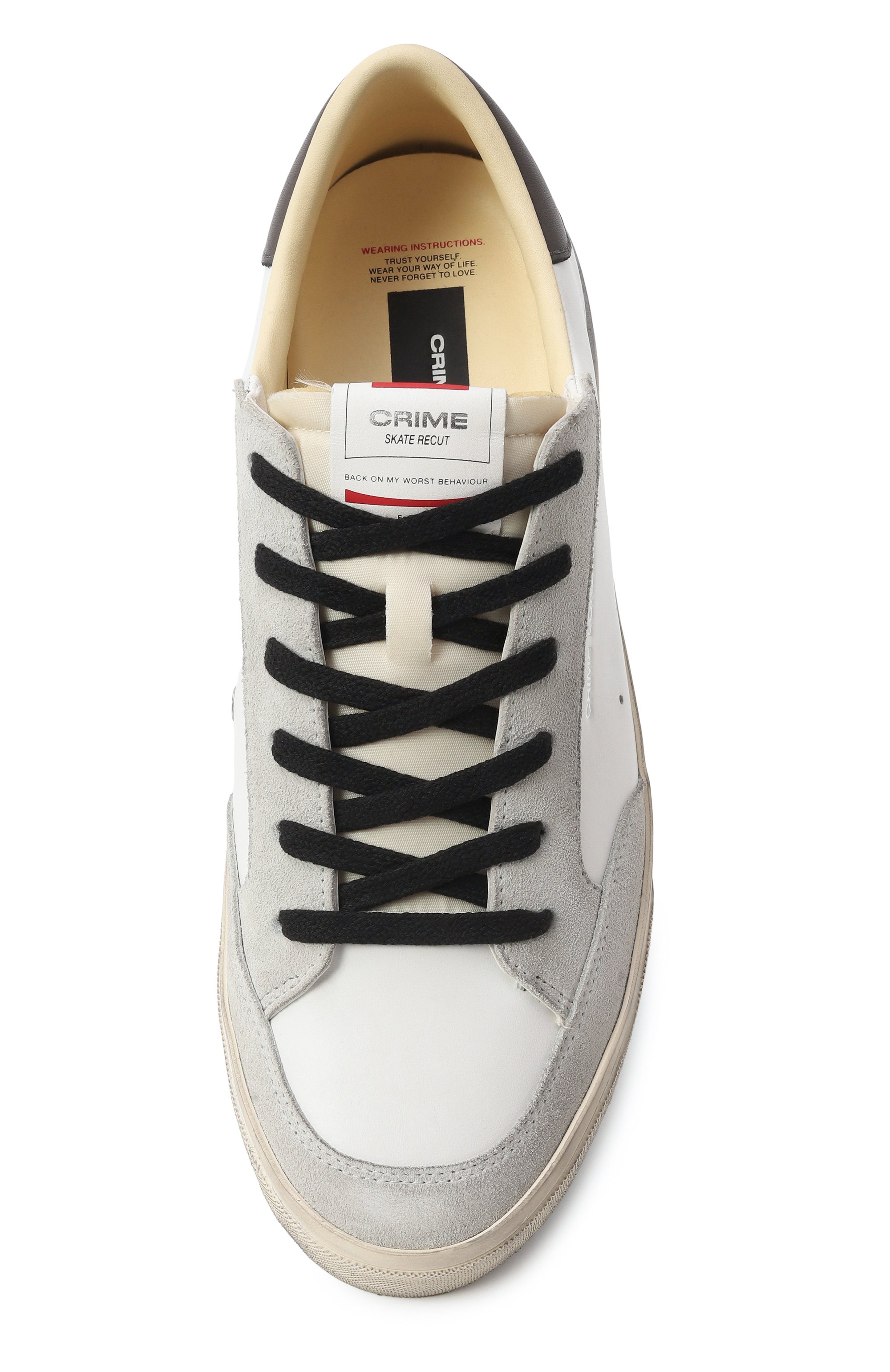 Комбинированные кеды sk8 recut CRIME LONDON белого цвета по цене 23000 руб., арт. 15132AA7, фото 7 Комбинированные кеды sk8 recut CRIME LONDON, арт. 15132AA7, фото 7