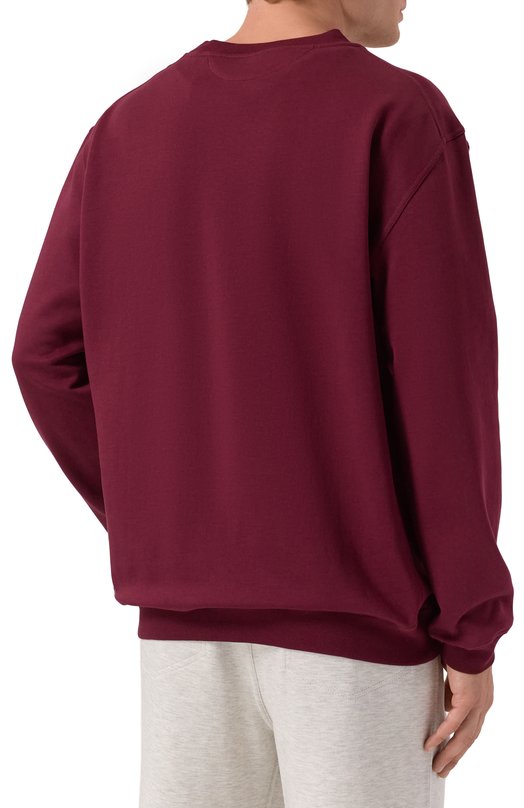 Хлопковый свитшот Brunello Cucinelli MW8633380G Бордовый  MW8633380G Фото 4